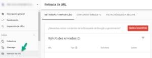 Retirada de URL - Herramientas de la Consola de Búsqueda de Google